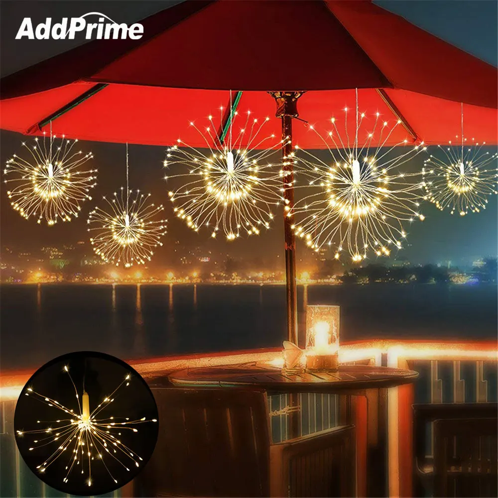 DIY Firework Lights Remote Control Copper Wire Xmas Tree Garland Fairy Light Battery Powered
