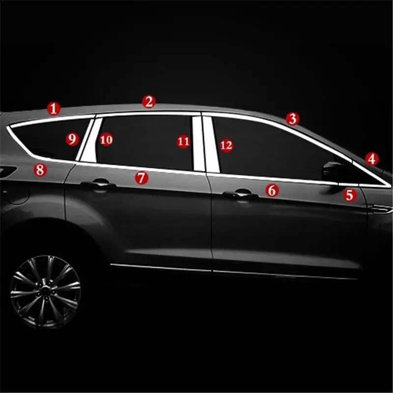 

Rear Panels Window Trunk Exterior Durable Chromium Automovil Decoration Protecter Sticker Strip 13 14 15 16 17 18 FOR Ford Kuga