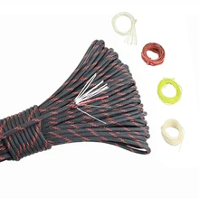 PSKOOK 100 50 20 футов Паракорд 550 7+ 3 нейлоновые нити EDC пожарный Паракорд красный вощеный Лен леска хлопок нить веревки для выживания