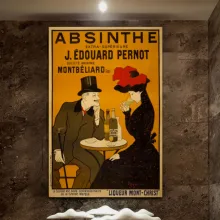 Absinthe viejo maestro anuncio póster Vintage retro pared foto fotos pared arte Vintage Pared de habitación arte ornamento lienzo impresión