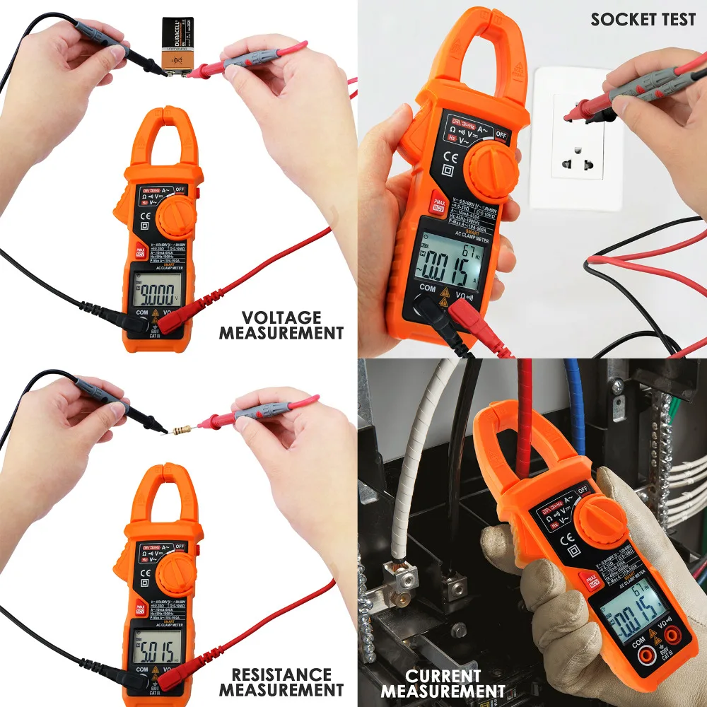 

Smart Digital Clamp Meter Multimeter 6000 Counts Auto Scan Anti-burn Auto Range AC/DC Voltage ACA NCV Tester High-precision
