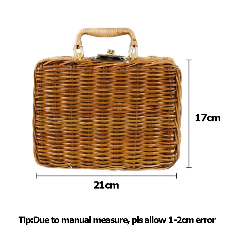 Women Vintage Ratten Bamboo Bags Bohemian Ladis Summer Beach Handbag Natural Knitted Female Bag Handmade Weave Tote SS3028 (13)