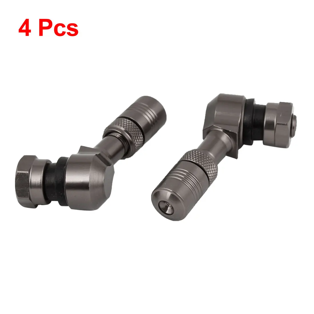 2 Pcs Aluminium Alloy Angled Tubeless Tire Valve Stem Adapter Gray For