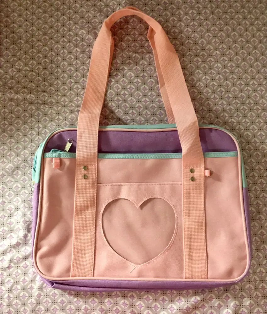 JBg Pink Preppy Style Travel Shoulder School Bags For Women Girls