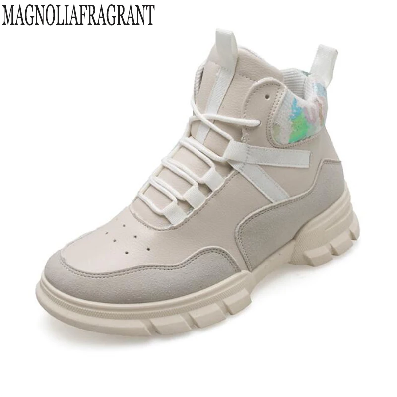 

2019 new lace up sports shoes Korean fashion women's shoes wild plus velvet Non-slip waterproof winter flat shoes c380