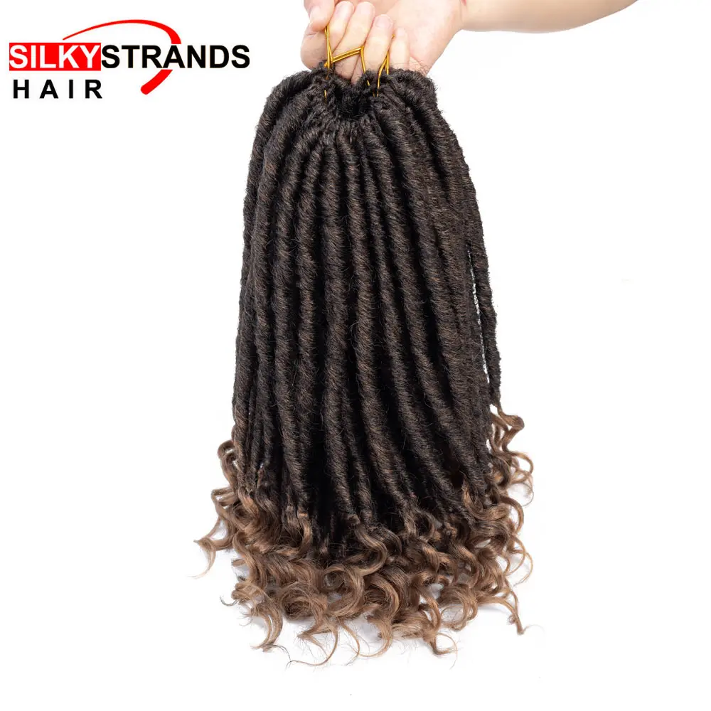 Extensões de Cabelo Ombre Encaracolado Deusa Faux Locs Crochê Cabelo Atacado Afro Trança Pré Esticado Sintético Macio Dreadlocks 5 macio dreadlocks extensões de cabelo