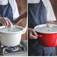 Японский бутик утолщение эмалированная кастрюля горшок молочная лапша кастрюля плита рагу суп сковорода горячий горшок электромагнитная печь газ общий