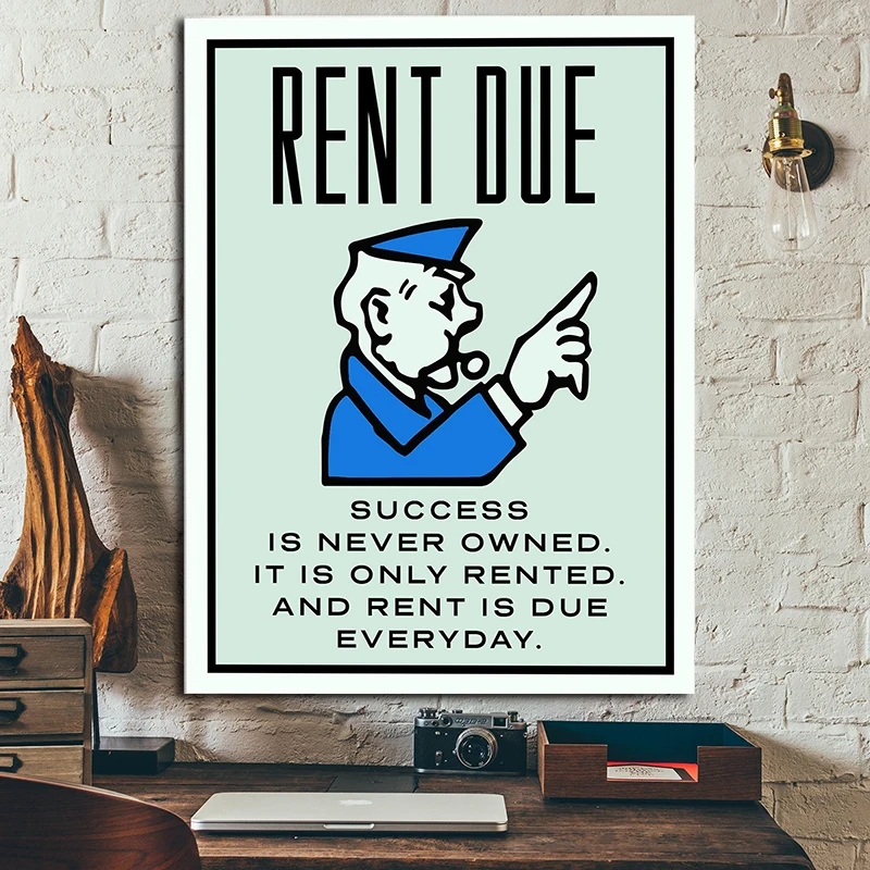 

Rent Due Success Is Never Owned Alec Monopolyingly Canvas Painting Oil Print Poster Wall Art Picture For Living Room Home Decor