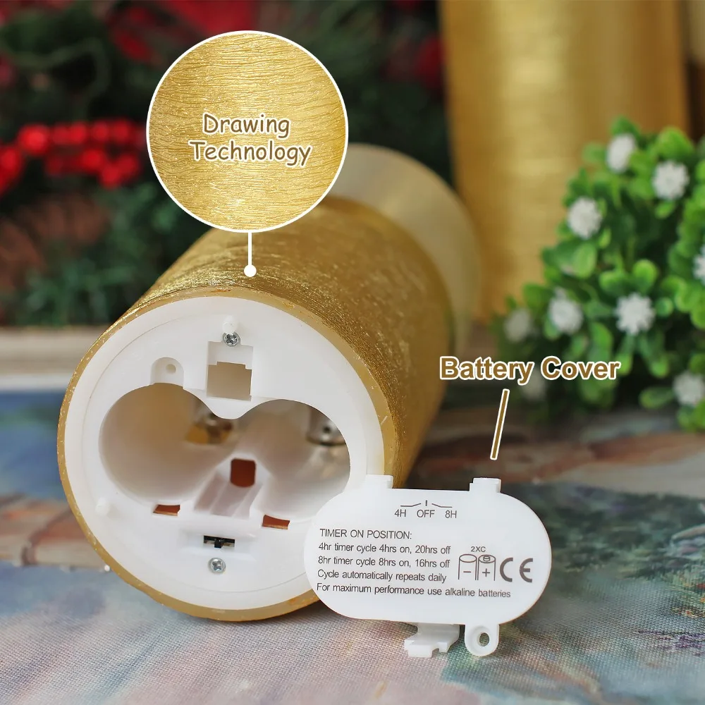 yk13010 led golden candle drawing