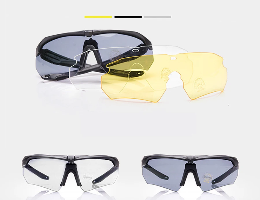 Поляризационные велосипедные очки, мужские тактические Спортивные солнцезащитные очки, 3 линзы для вождения, ночное видение, MTB велосипед, велосипедные очки, близорукость, рамка