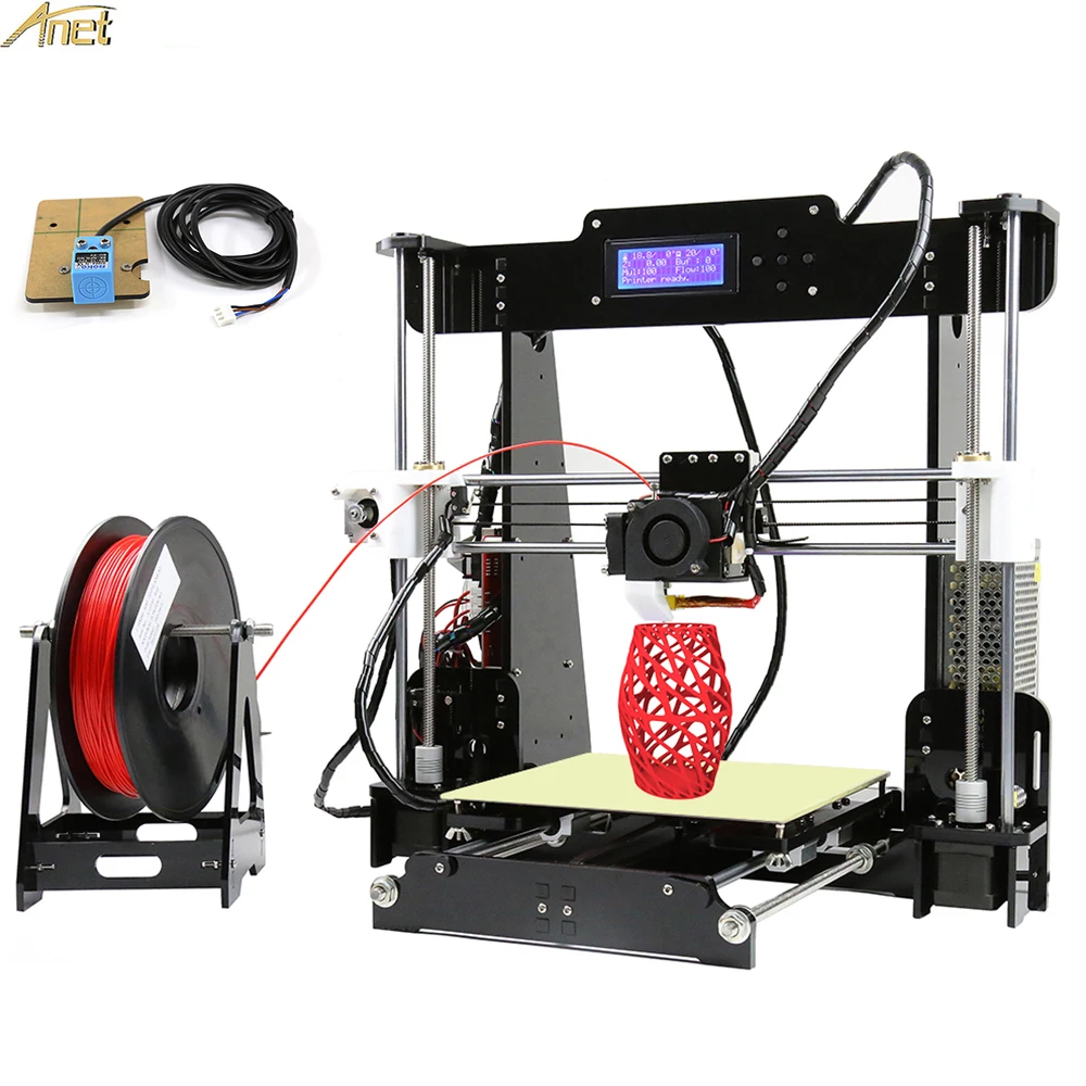 

Anet A8 Auto Leveling 3d Printer Czech Republic/USA/China Warehouse Shipping with Good Quality Filament Extruder LCD2004 Display