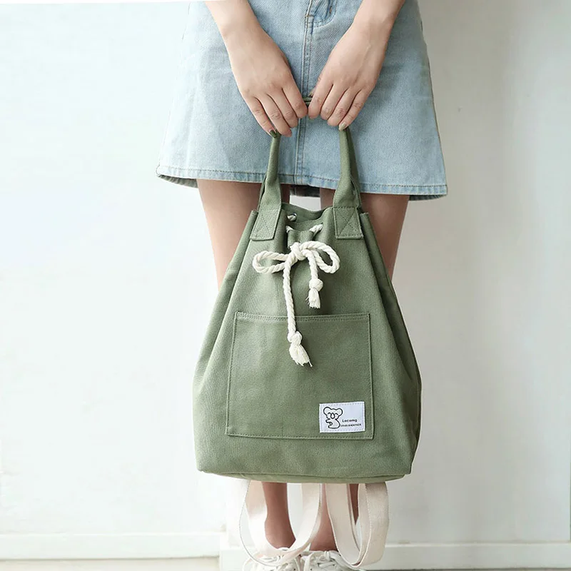 Women Canvas backpack Bag Multifunction bags Female Shoulder Printing Dual Bucket Bag student Drawstring Bag Women Canvas backpack Bag Multifunction bags Female Shoulder Printing Dual Bucket Bag student Drawstring Bag