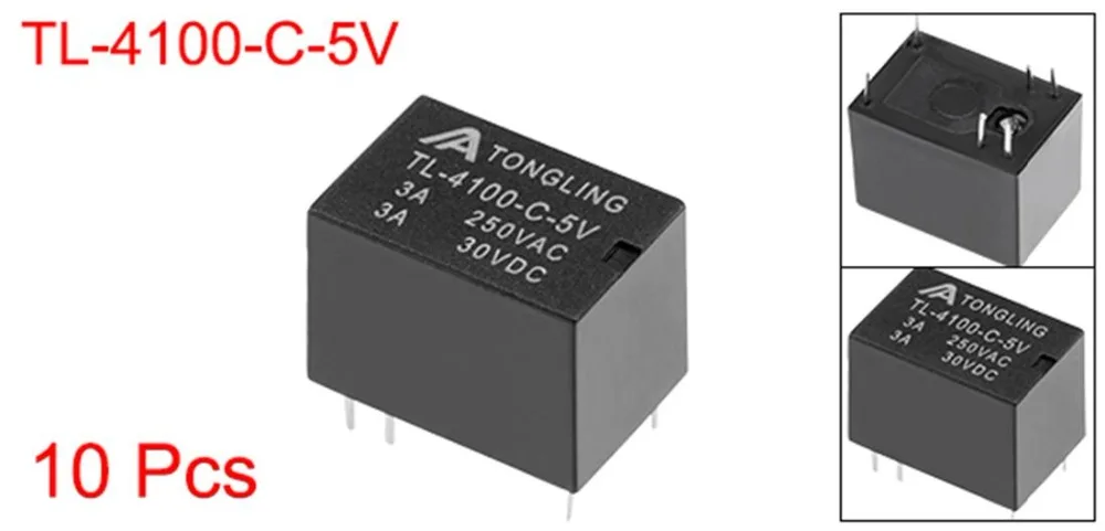 UXCELL 10 шт реле TL 4100 C 5V DC Катушка DPST 6 Pin PCB электромагнитное питания для электронного