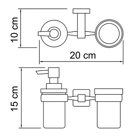 Держатель стакана двойной WasserKRAFT Lippe K-6589