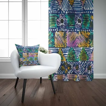 

Else Blue Orange Yellow Pink Lines Aztec Authentic Geo 3d Print Living Room Bedroom 1 Panel Set Curtain Combine Gift Pillow Case
