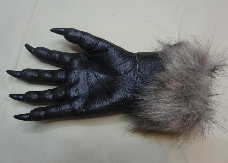 BOOCRE Хэллоуин перчатки с когтями волка косплей оборотень перчатки для выпускного вечера черные Унисекс Взрослые костюмы Аксессуары
