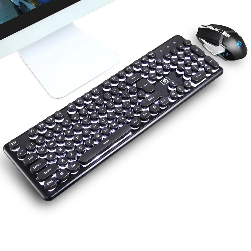 

Wireless Keyboard + Mouse for PC Gamer 2.4GHz Wireless PC Gaming Keyboard and Mouse for Computer Gamer Rechargeable
