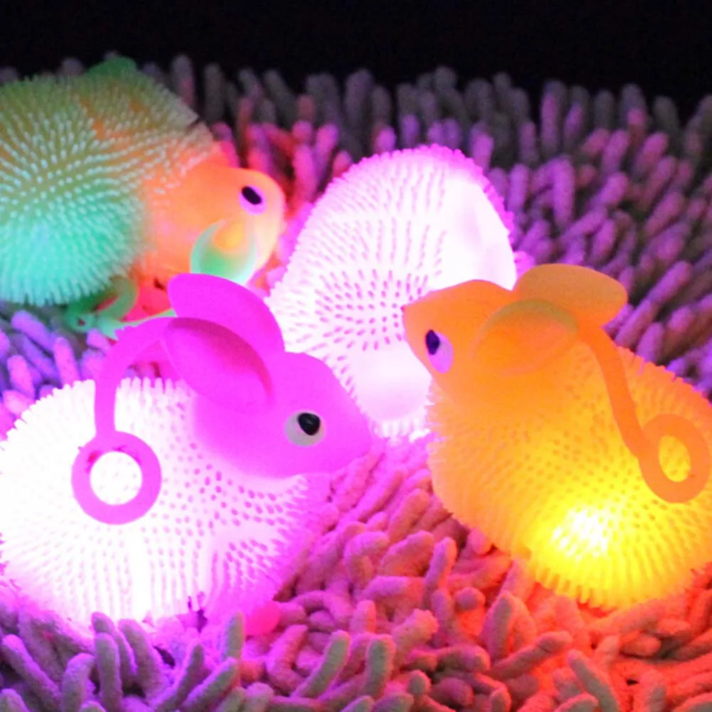 

Rubber Led Bunny Bouncing Ball Flash Safe Luminous Rabbit Bouncy Toys color random