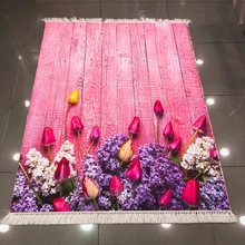 Else, Розовые Деревянные тюльпаны, розы, фиолетовый цветок, 3d узор, микрофибра, принт, противоскользящий, моющийся, декоративный ковер для килим