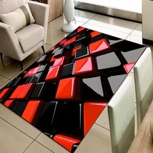 Else черный красный кубики серые коробки геометрический 3d принт нескользящие микрофибры гостиной декоративные современные моющиеся области коврик