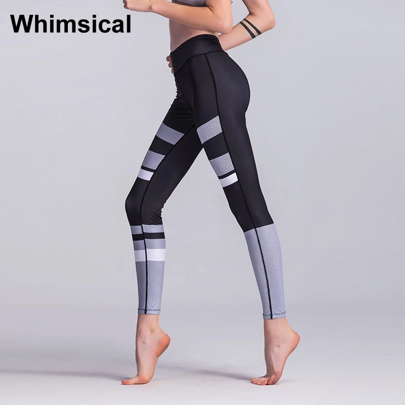 Whimsical Splicing Mesh Sport Leggings Yoga Pants Women Lady Fitness Trousers Workout Elasticity