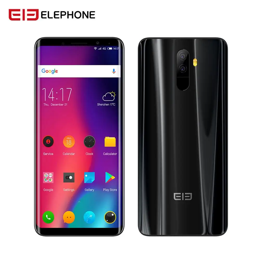 

Elephone U Smartphone6GB+128G 5.99" 18:9 Screen Android 7.1 MT6763 Octa Core Face ID 13MP dual back Camera 4G LTE Mobile phone