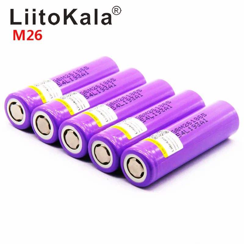 LiitoKala для M26 18650 2600mah 10A ICR18650 m26 2600mAh 3,7 v Зарядка 18650 для фонарика power bank