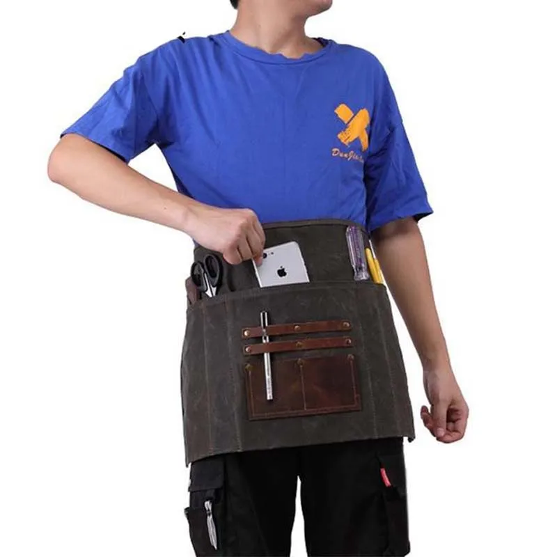 

Retro waxed canvas garden apron high-end half-waist apron retro splash-proof bag