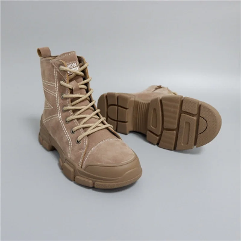 

2018 autumn and winter new Korean version of the wild high cut solid color short boots simple retro warm fashion women's boots