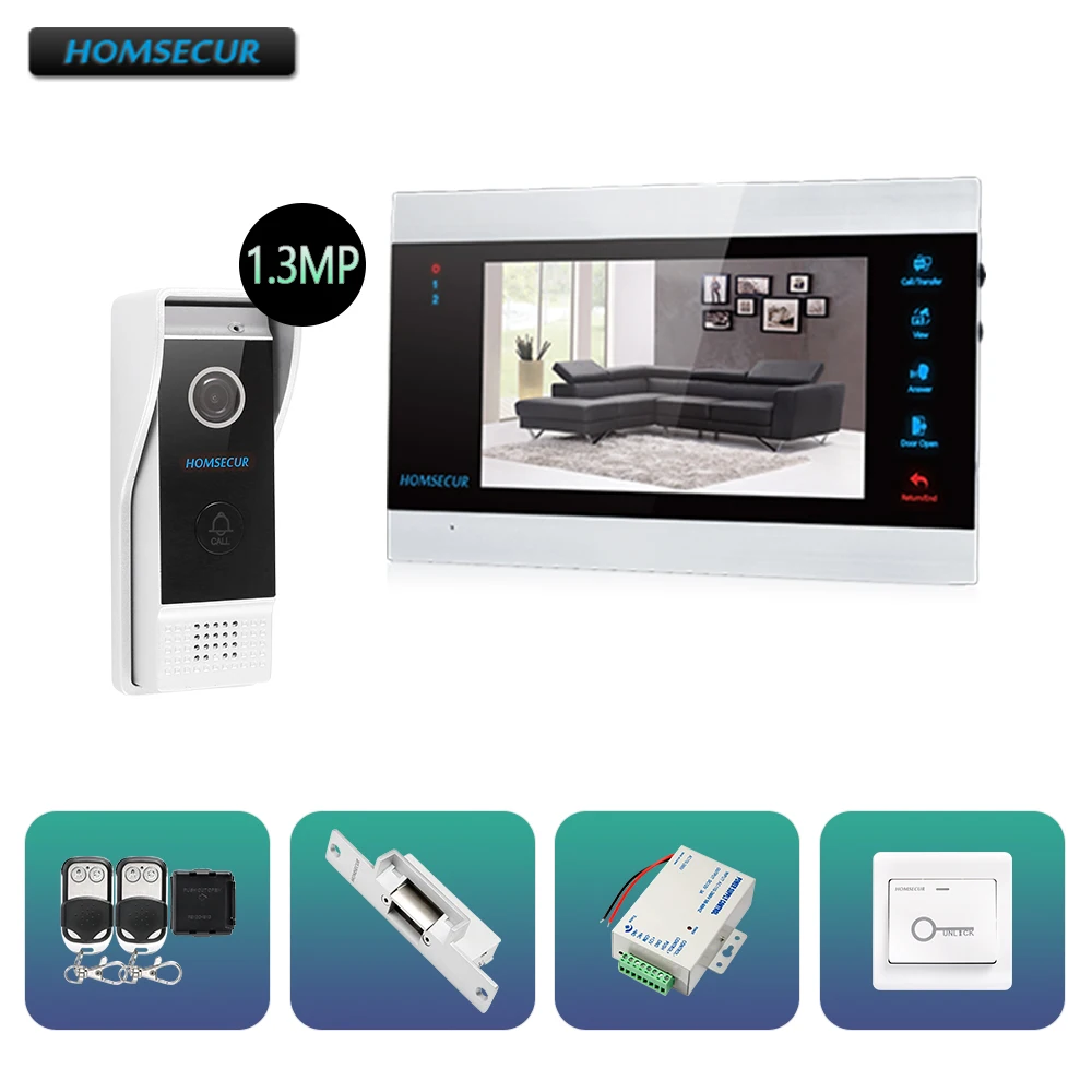 

HOMSECUR 7" Wired AHD1.3MP Video Door Entry Security Intercom with Outdoor Monitoring, Call Transfer (BM705HD-B+BC031HD-B)