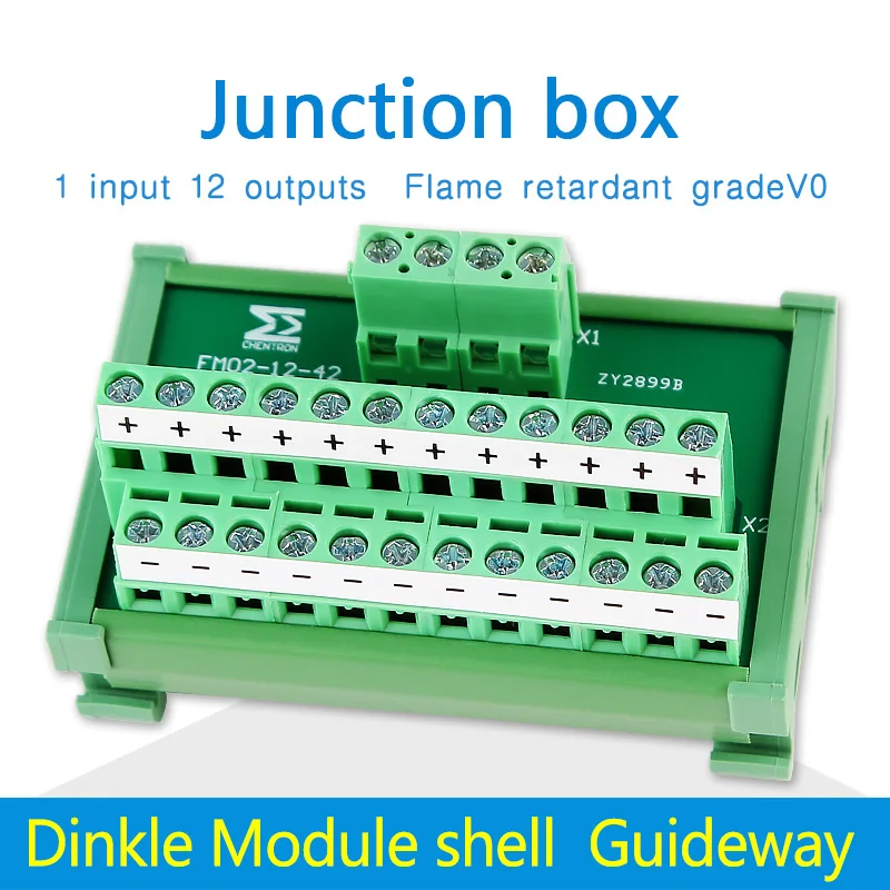 

terminal block,adapter junction box,tap-off unit; branch box; distribution box;1 input 12 output Power split terminal block