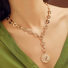 Solememo, новинка, винтажный стиль, круглая монета, ожерелье для женщин и девушек, популярное колье, ожерелье, ювелирные изделия, N6825