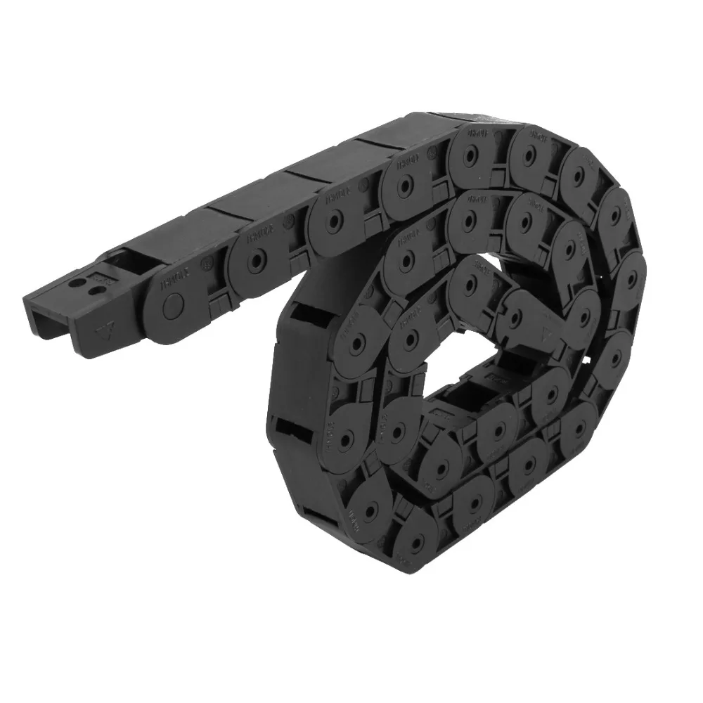 

Plastic Towline Cable Carrier Drag Chain Connector Black 18mm x 18mm 102cm Long For CNC Router Machine Tool Transmission Chains