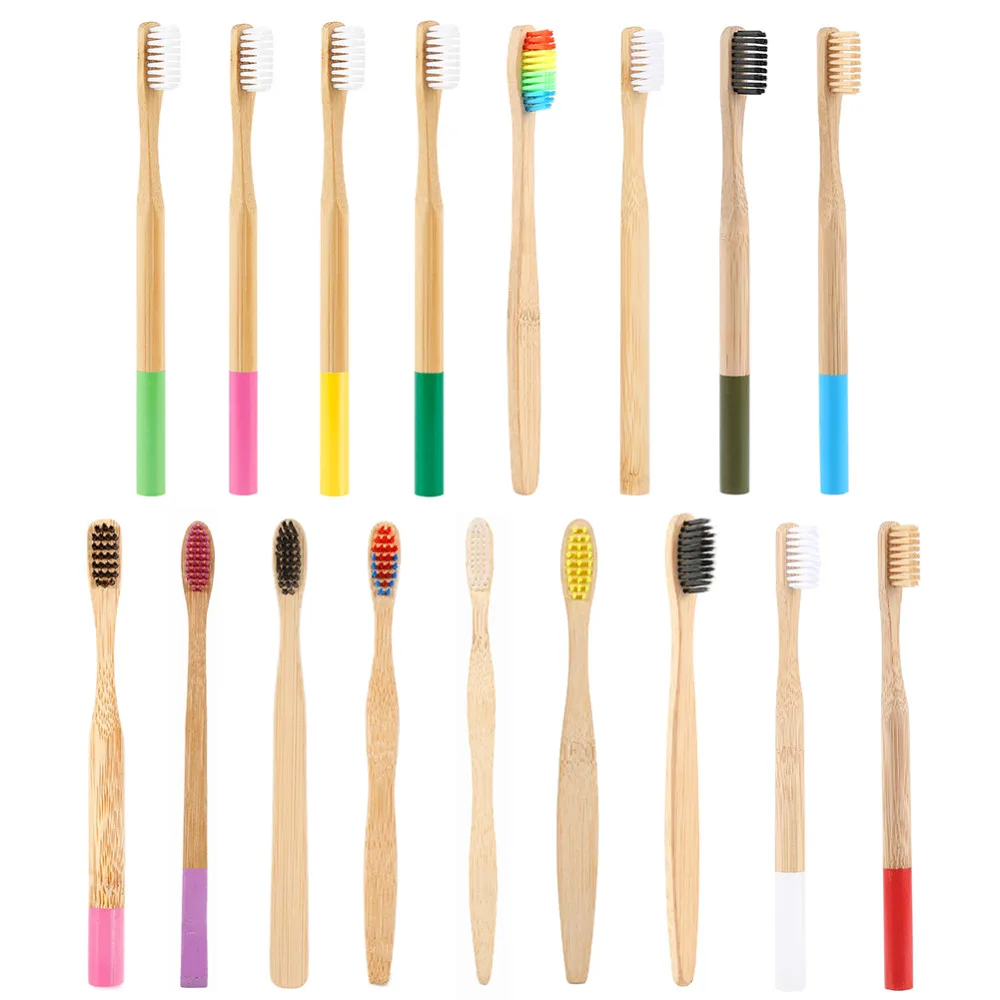 

Wholesale 17 Colors Bamboo Toothbrush Wholesale Natural Low-carbon Eco-friendly Soft Bristle Toothbrush Oral Care Drop Ship