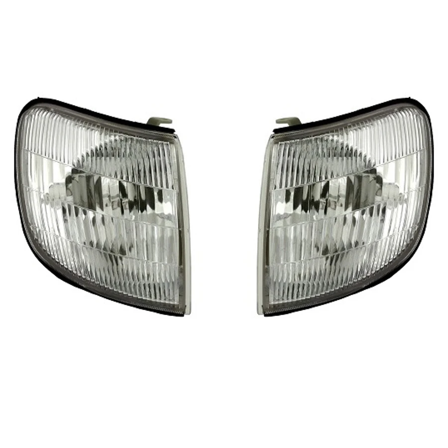 Left & Right Replacement Front Headlights with Corner Lamps 4PC Set Safari Continental 1999-2000 RV Motorhome Pair 