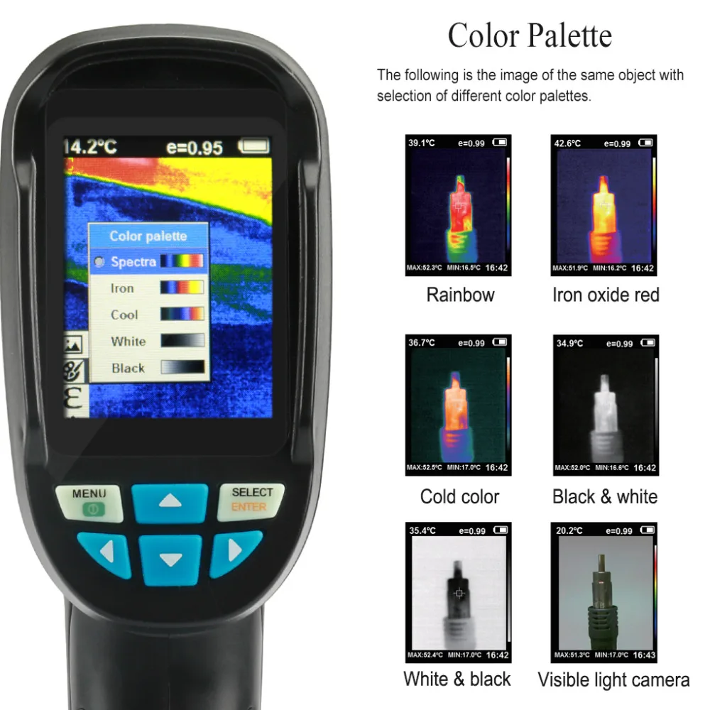 HT-04 IR Digital Thermal Imager Camera 2.4inch Handheld Infrared Thermometer 220x160 Resolution with 4G SD Card