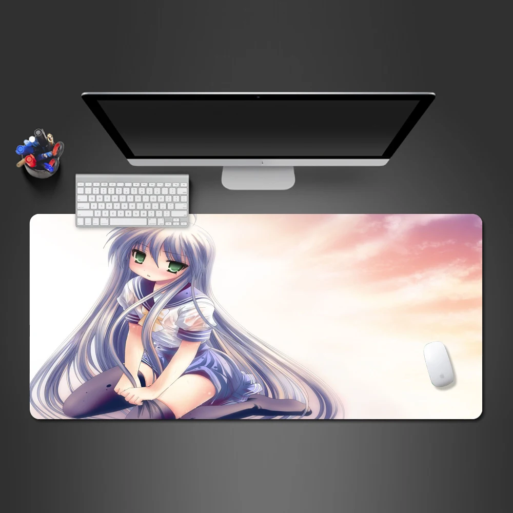 Innocent Girl Anime Mousepad High-end Game Mouse Pad Big Player Desktop Laptop Keyboard Play | Компьютеры и офис