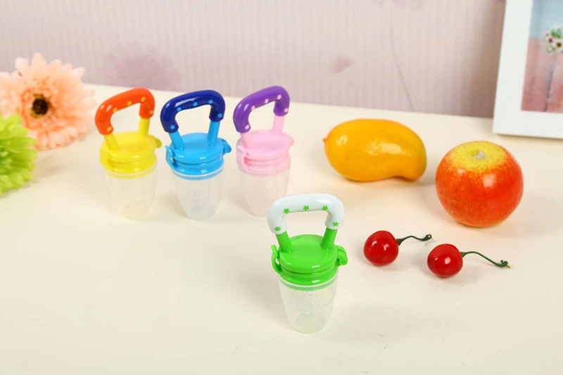 Colorful Baby Fruits And Vegetables Bite Bags Infant Teether Pacifier Reassure Chlidren Silicone Buckle Drinkers  (15)