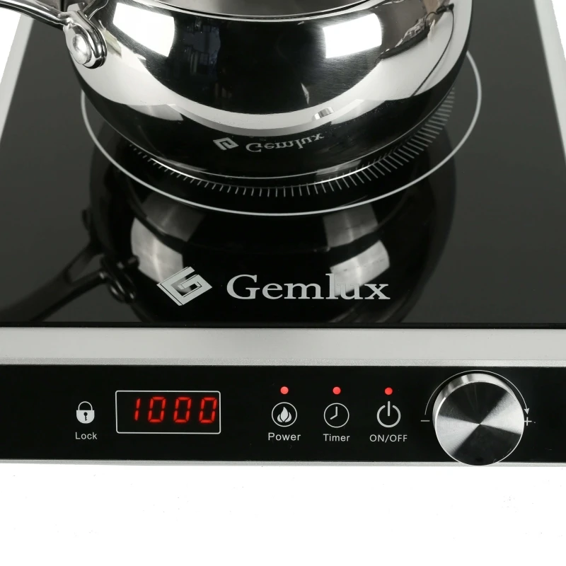 Плита электрическая GEMLUX GL-IP55A (Мощность 2000 Вт, плита инфракрасная, 1 конфорка, ЖК-дисплей, таймер,15 уровней мощности 100-2000 Вт)