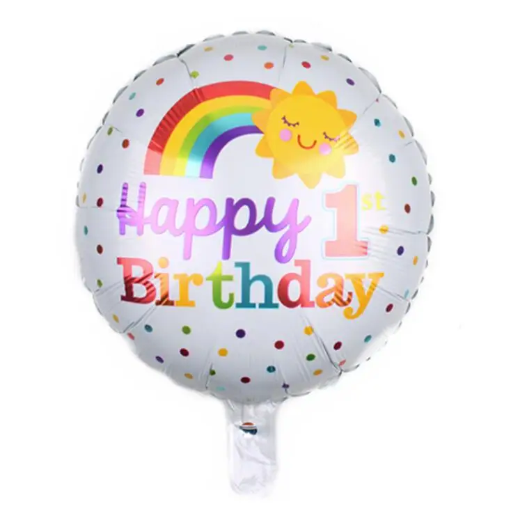 

New 1 PCS 18 inch Happy Birthday 1th Balloon Happy Birthday Party Supplies Helium Foil Balloons Toys For Kids Party Supplies