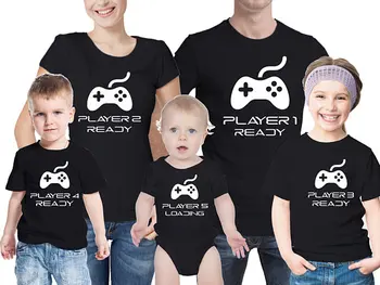 

customize matching players family t-shirts and children baby grow vest set kid bodysuit romper baby shower Christmas gifts