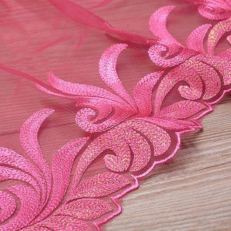 1 ярд новая вышивка павлин дизайн Чистая кружевная ткань Tissu Costura сетка тюль гипюр шнур кружева шитье DIY кукла ткань красный