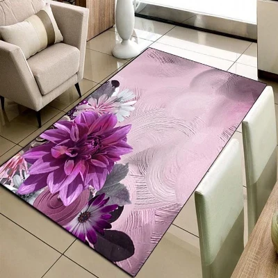 Else фиолетовые цветы Винтаж Ретро пол 3d принт нескользящие микрофибры Гостиная Декоративные Современные моющиеся области коврик
