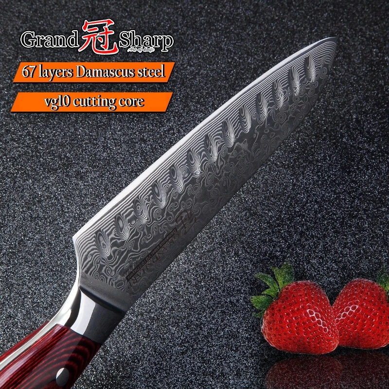 GRANDSHARP дамасский японский нож 67 слоев японской дамасской стали японский дамасский кухонный нож сантоку суши сашими шеф-повара