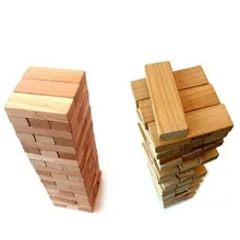 48 PCs Wooden Tower Wood Building Blocks font b Toy b font Domino Stacker Extract Building