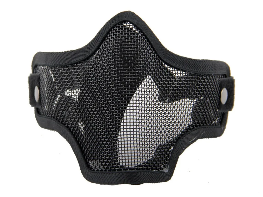 

Tactical Half Face Metal Mesh Mask Protection Gear V1 Military Airsoft Paintball BK