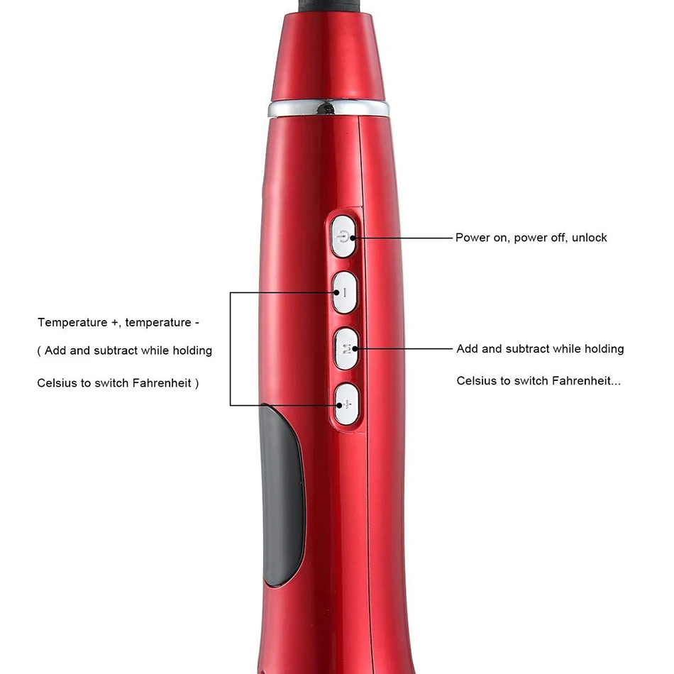 Murah Automatic Curling Air Besi Spin N Curl 1 Inch Berputar Magic Rambut Atlet Curling Putra Titanium Roller Tongkat Alat Styling LCD Digital tampilan