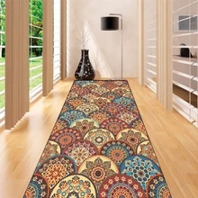 Else коричневый пэчворк Этническая Мандала дизайн 3d принт Нескользящая микрофибра моющиеся длинные бегуны Коврики для прихожей