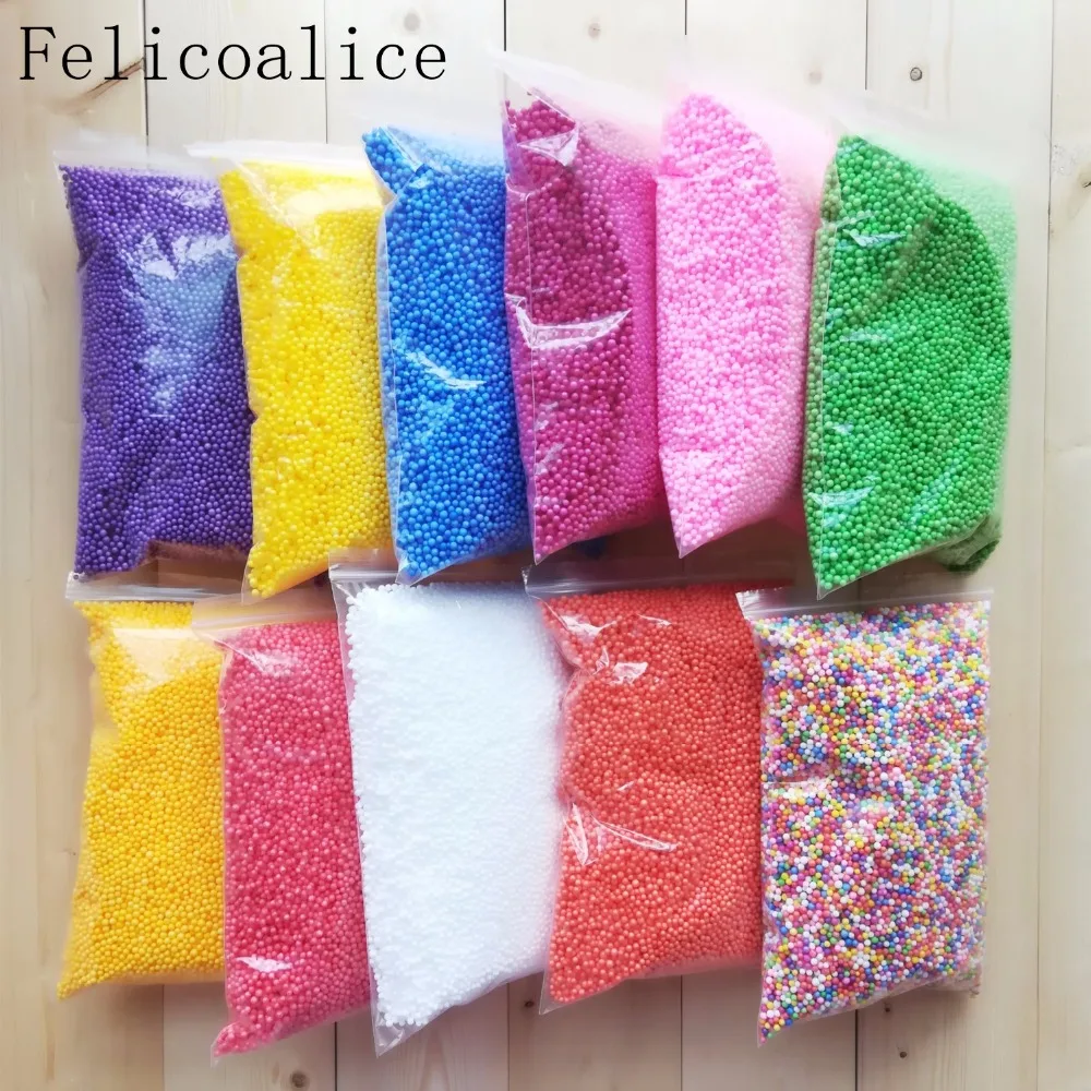DIY Soft Fluffy Slime Mini Crystal Beads Assorted Colors Polystyrene Styrofoam Filler Foam Beads Balls Crafts Slime Foam