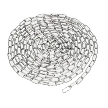 

Uxcell 1pcs 2.5m/3m Length 1.2mm/1.5mm Thickness Stainless Steel 304 Hardened Proof Coil Chain Zinc Plated Silver Tone